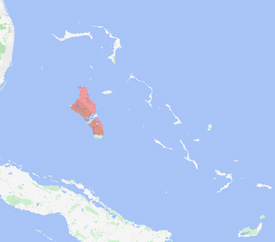 Range map of Cyclura cychlura